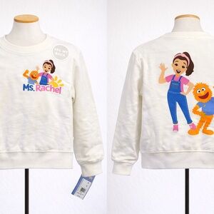 Rachel Kids White Sweatshirt with Colorful Characters